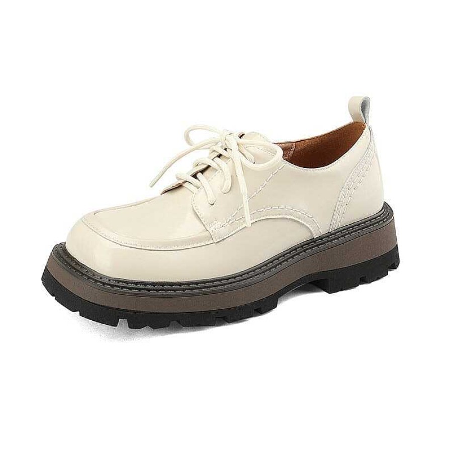 Dwarves Handmade Leather Oxfords Shoes For Women 45Mm Flatform In /