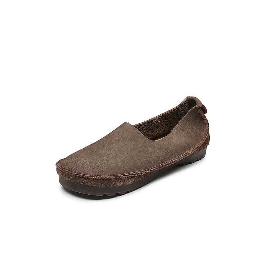 Dwarves Retro Soft Leather Flat Slip On Loafers For Women Handmade In /