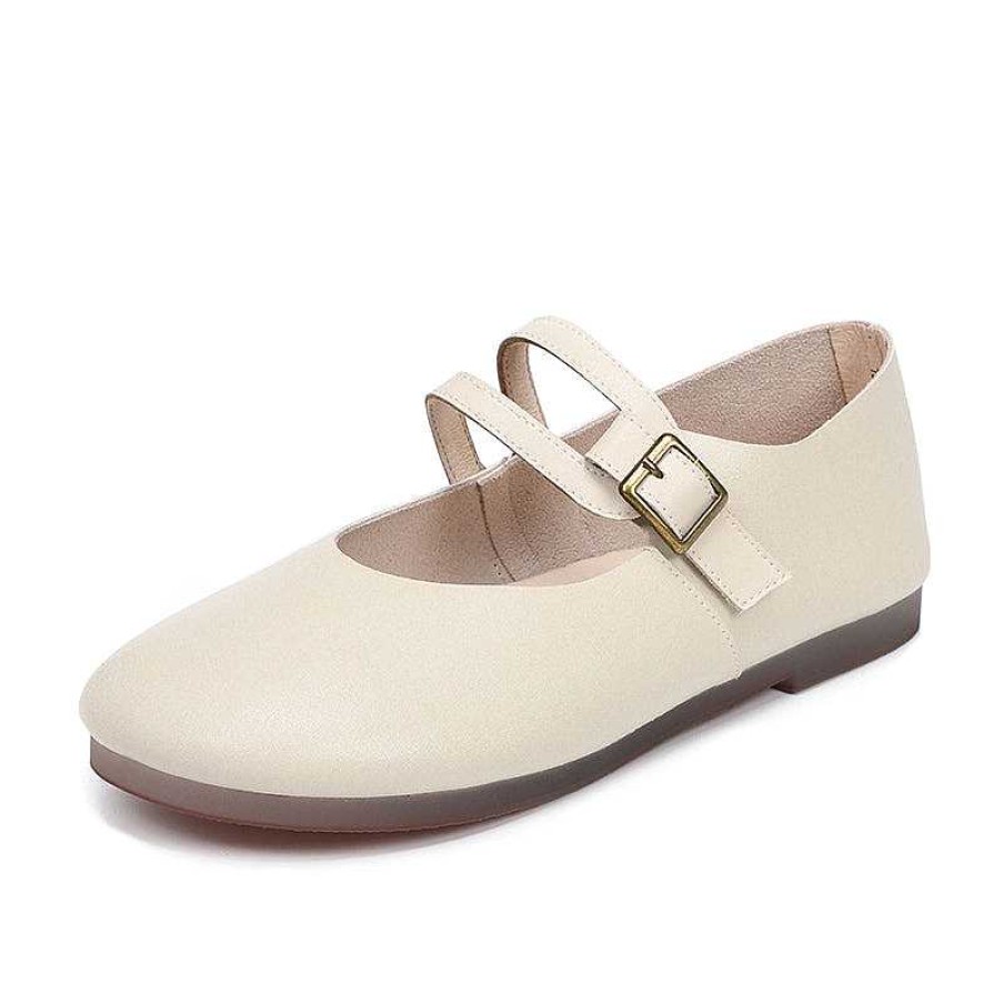 Dwarves Comfy Leather Mary Jane Flats /