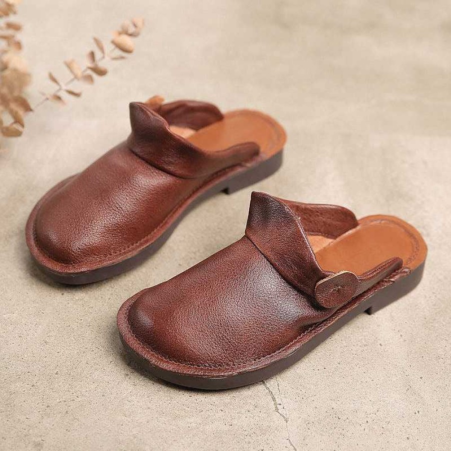 Dwarves Genuine Leather Summer Slippers / /