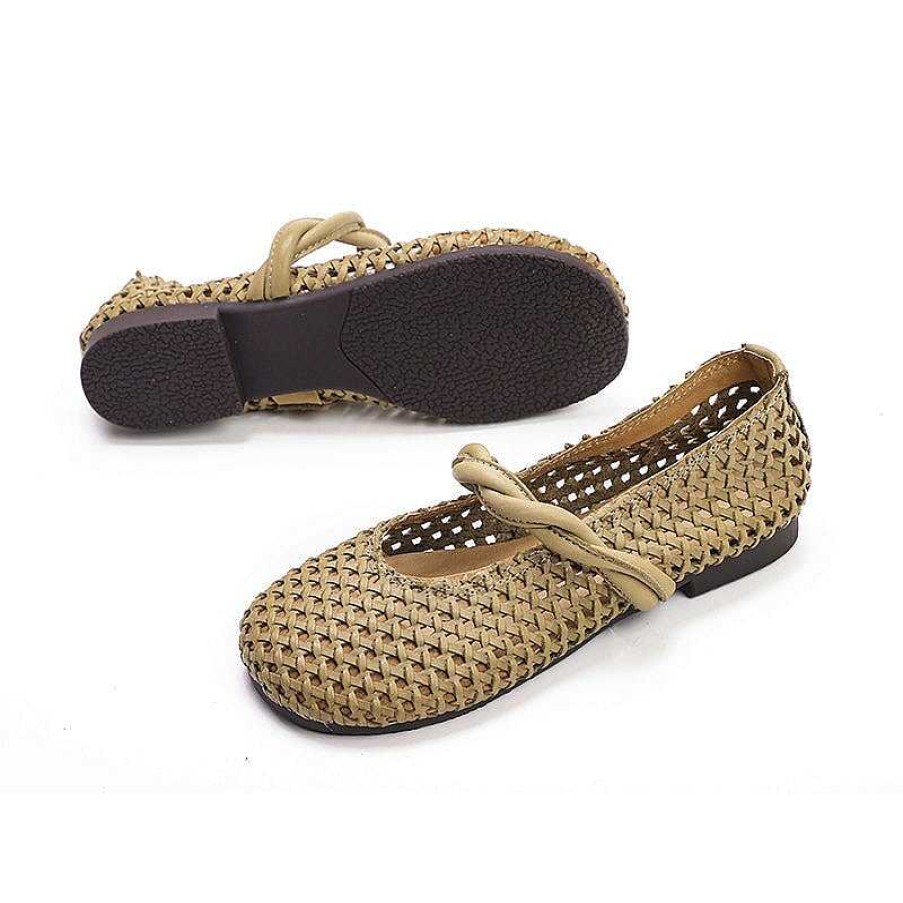 Dwarves Woven Leather Mary Jane Flats In