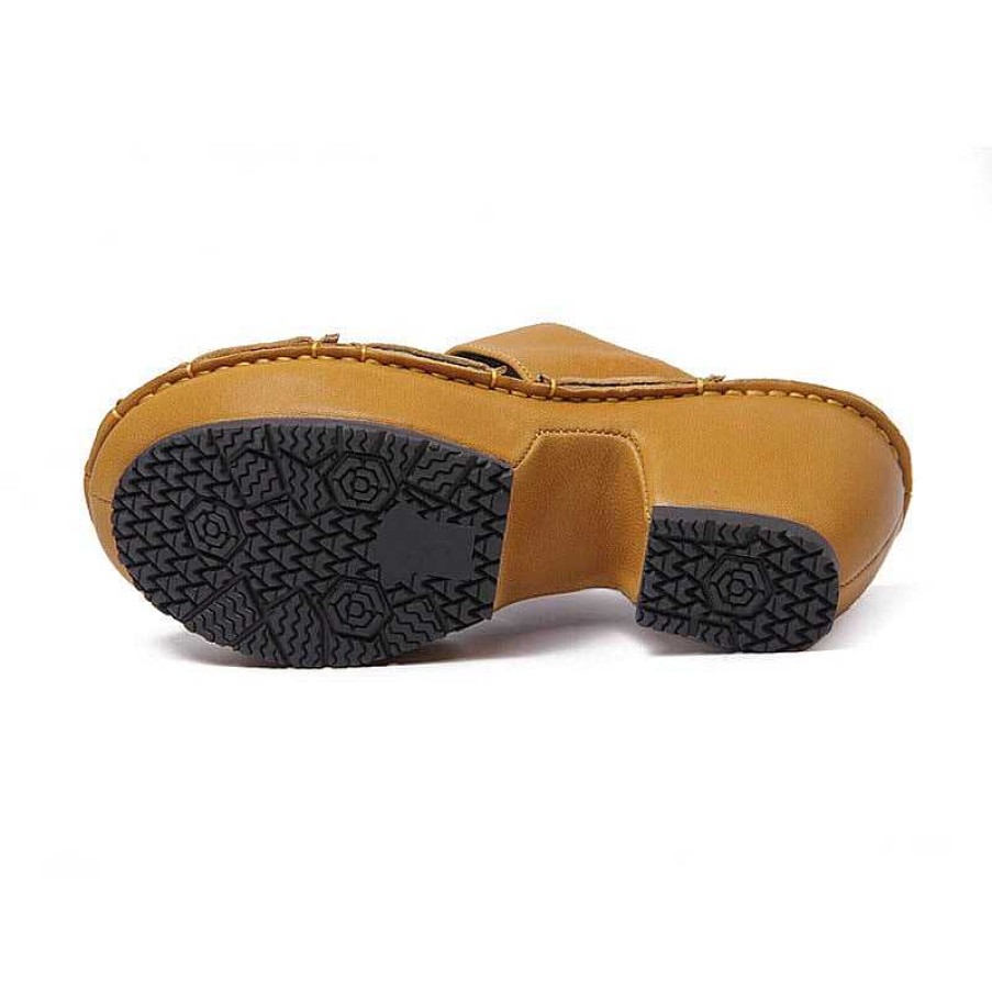 Dwarves Woven Leather Summer Slippers Block Heel Fishmen Style Mules In / /