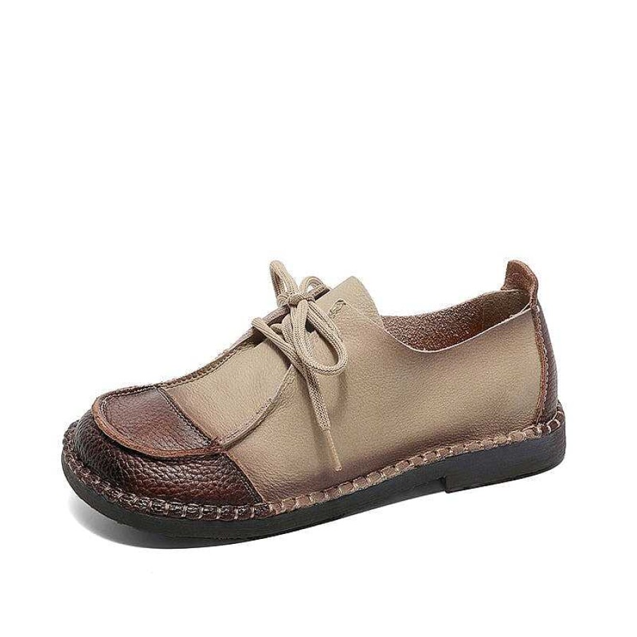 Dwarves Soft Leather Oxfords & Tie Flats For Women In / Handmade