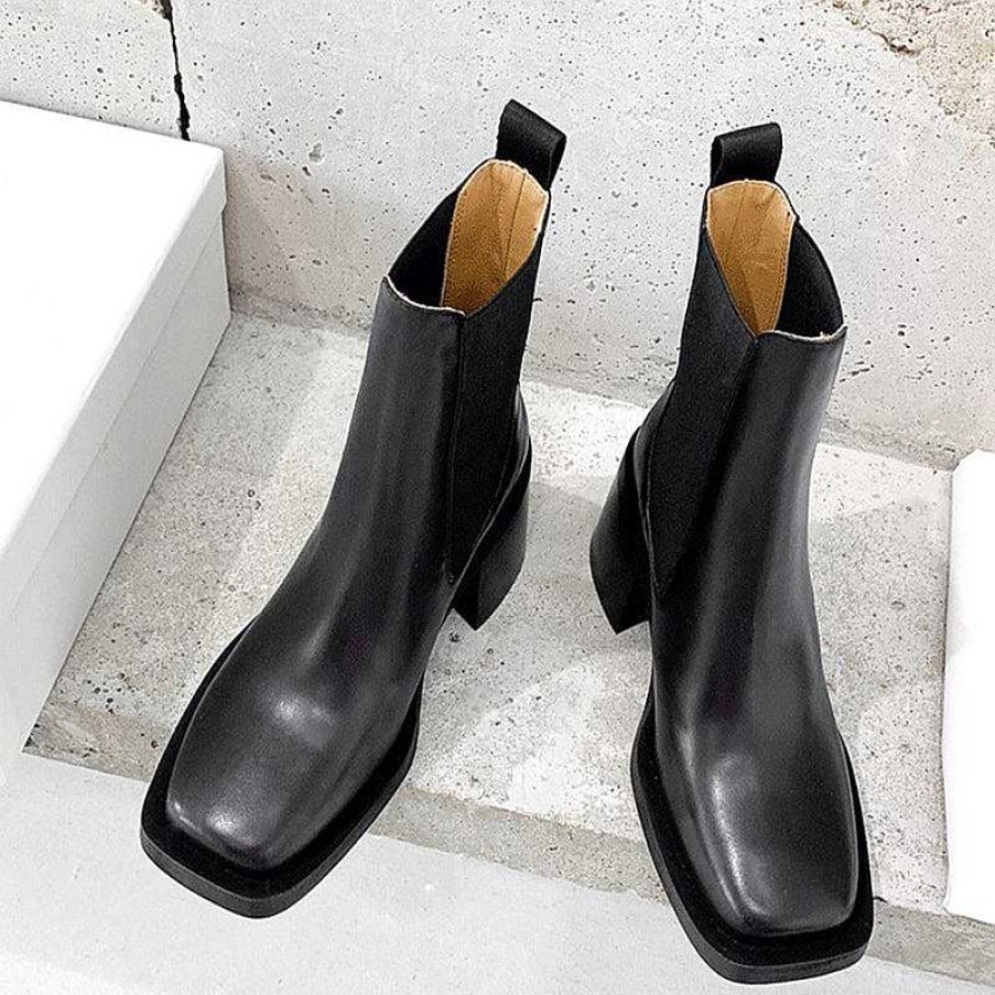 Dwarves Classic Enamel Leather Ankle Boots With 100% Calfskin Lining Handmade