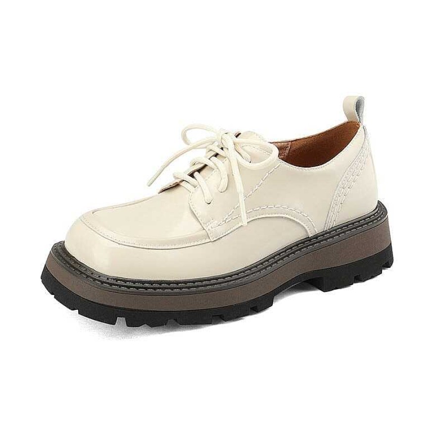 Dwarves Handmade Leather Oxfords Shoes For Women 45Mm Flatform In /