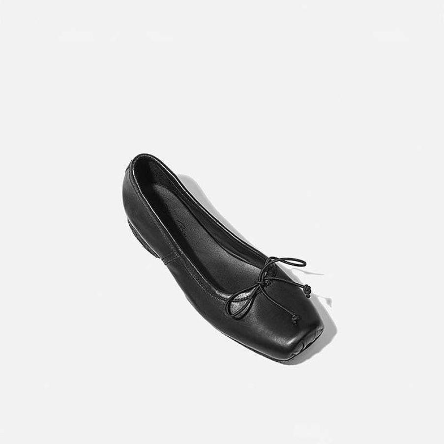 Dwarves Goodyear Horse Leather Bowknot Flats For Women Leather Sole In / /