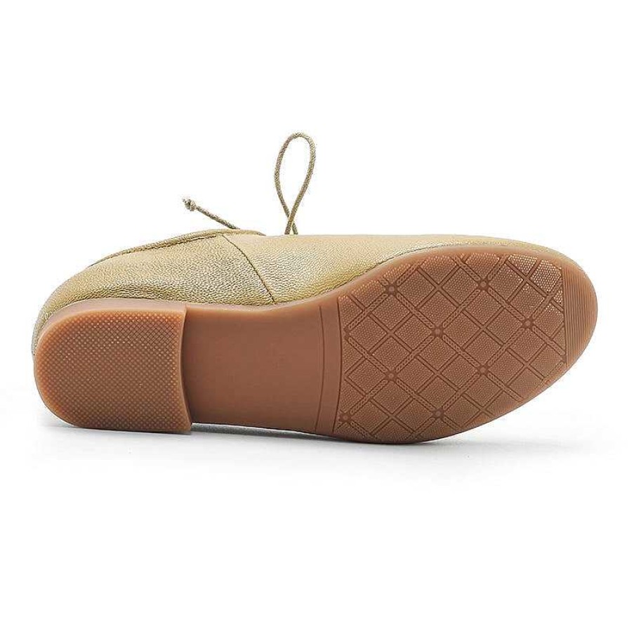 Dwarves Women'S Vegetable Tanned Sheepskin Flats Retro Round Toe 5 Colors