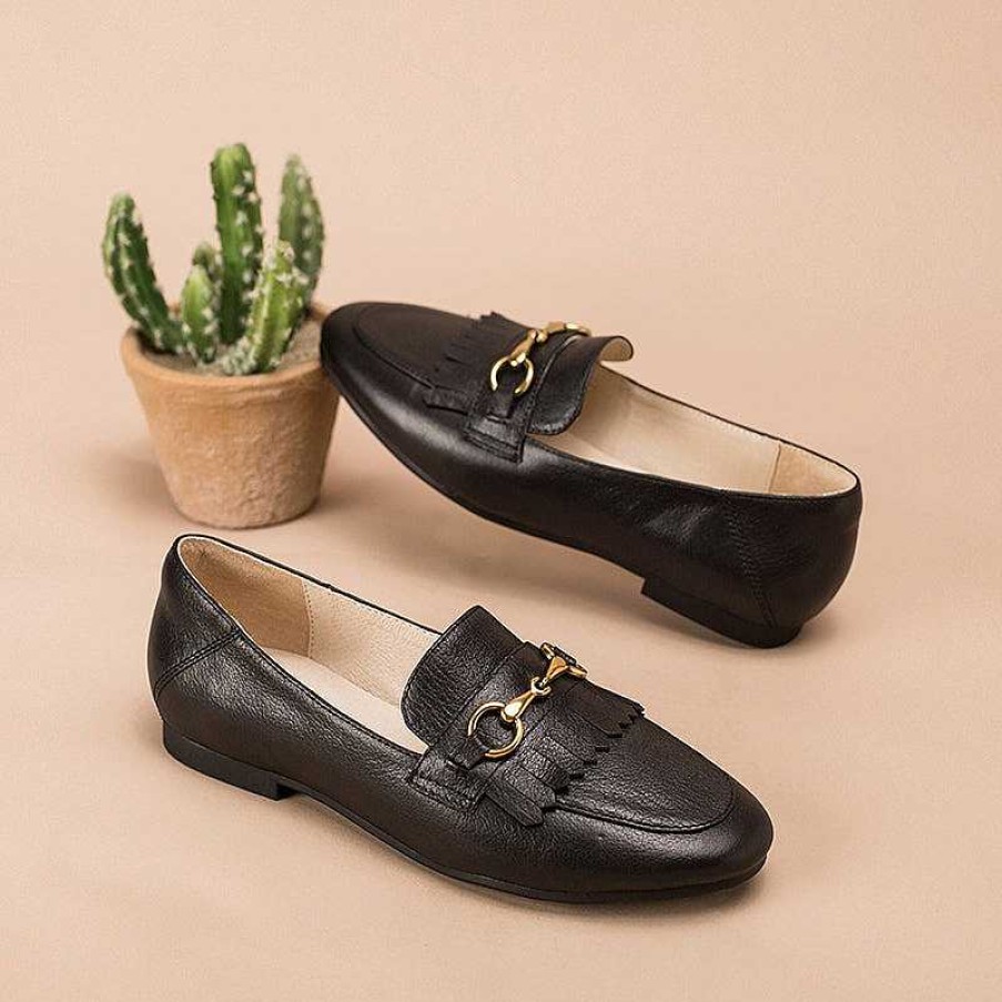 Dwarves Classic Tassel-Detailed With Horsebit Leather Loafers For Women Lazy Feeling / /