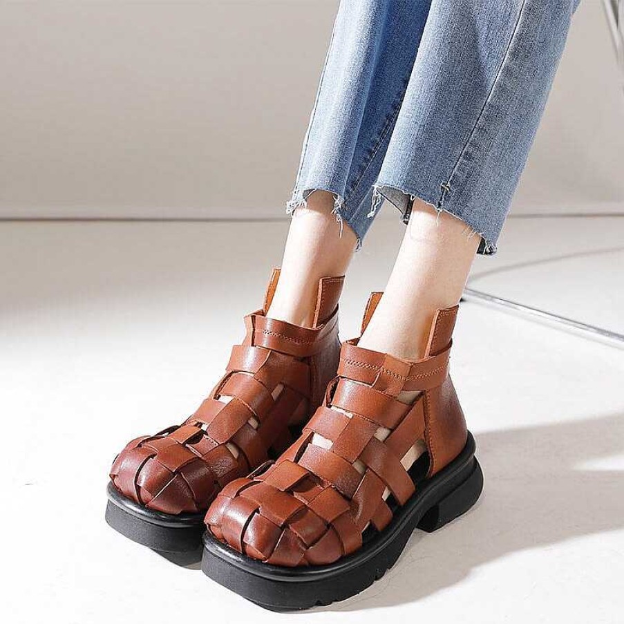 Dwarves Genuine Leather Gladiator Sandals For Women In /