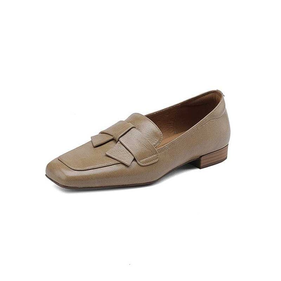 Dwarves Retro Leather Bowknot Loafers For Women Square Toe In /