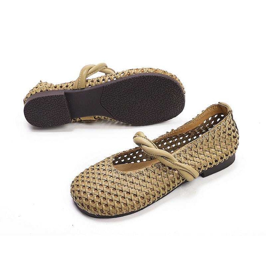 Dwarves Woven Leather Mary Jane Flats In