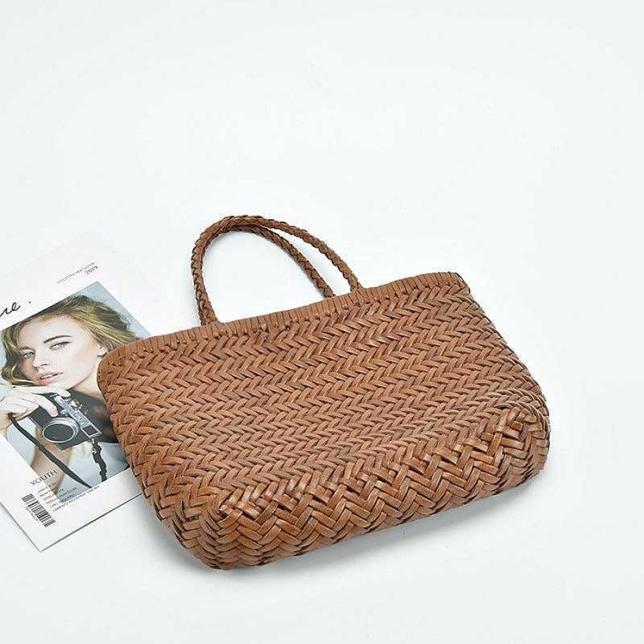 Dwarves Vintage Pure Handmade Cowhide Small Woven Bag