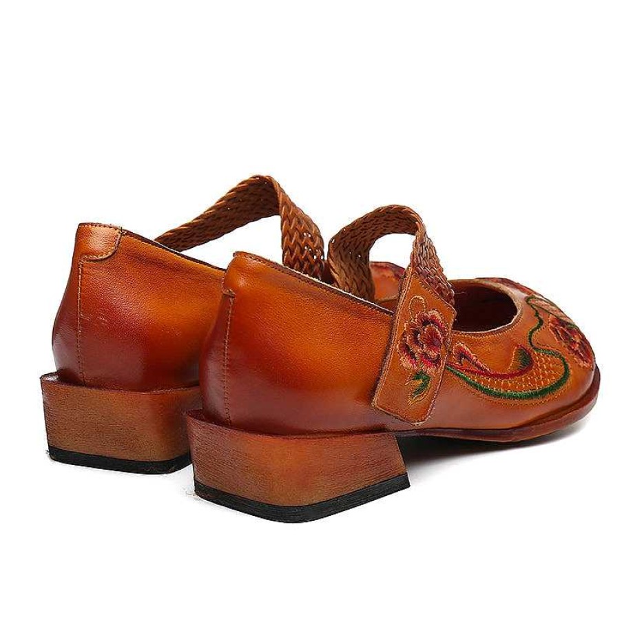 Dwarves Leather Flat Mary Jane Shoes For Womens Round Toe Handmade /