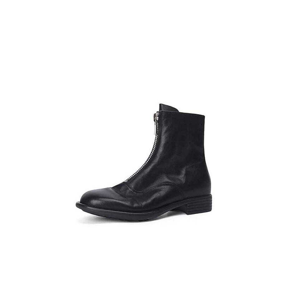 Dwarves British Style Leather Chelsea Boots With Front Zip Handmade In /