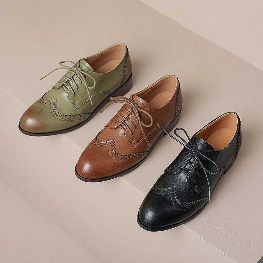 Dwarves Handmade Wingtip Brogues Leather Lace Up Oxfords For Women In / /