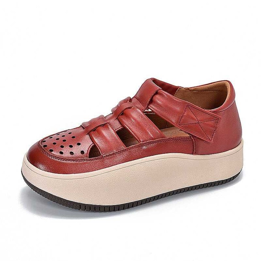 Dwarves Leather Touch-Strap Perforated Platform Sneakers For Women In / /