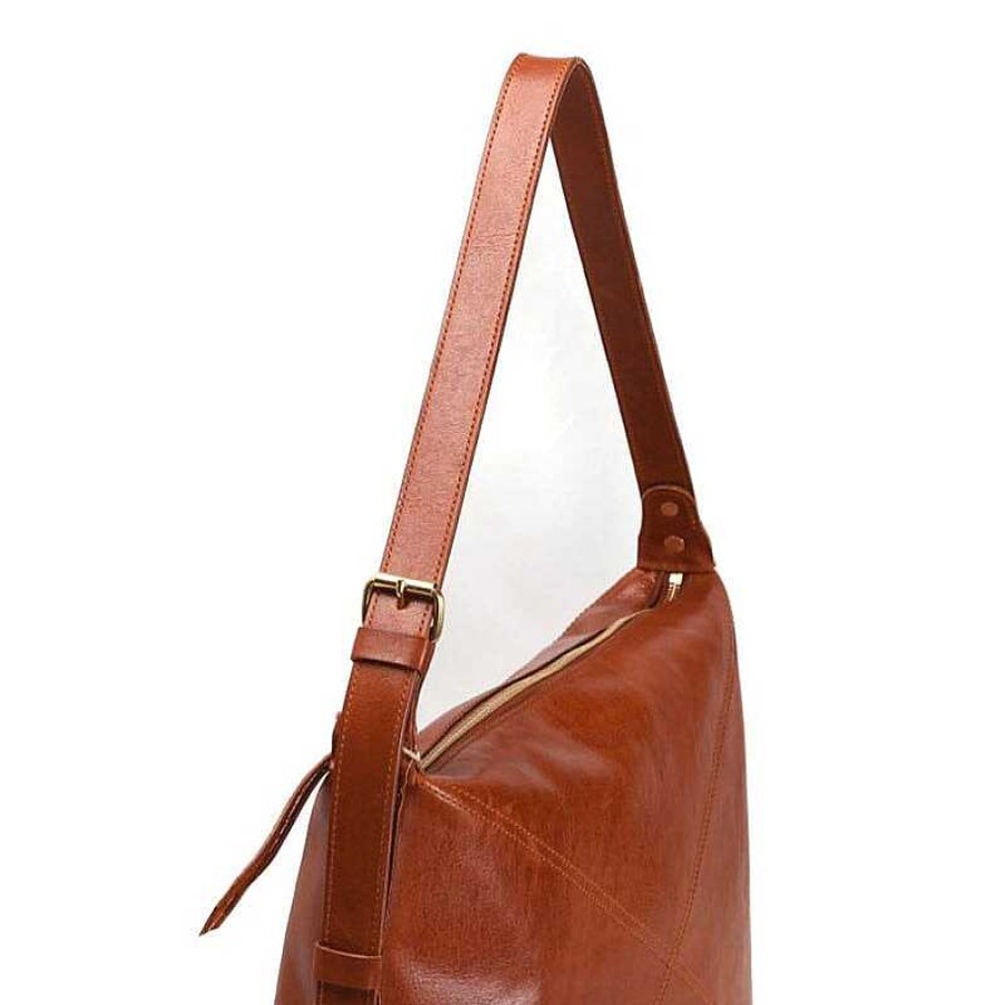 Dwarves Vegetable Tanned Leather Vintage Underarm Bag Ladies Shoulder Bag