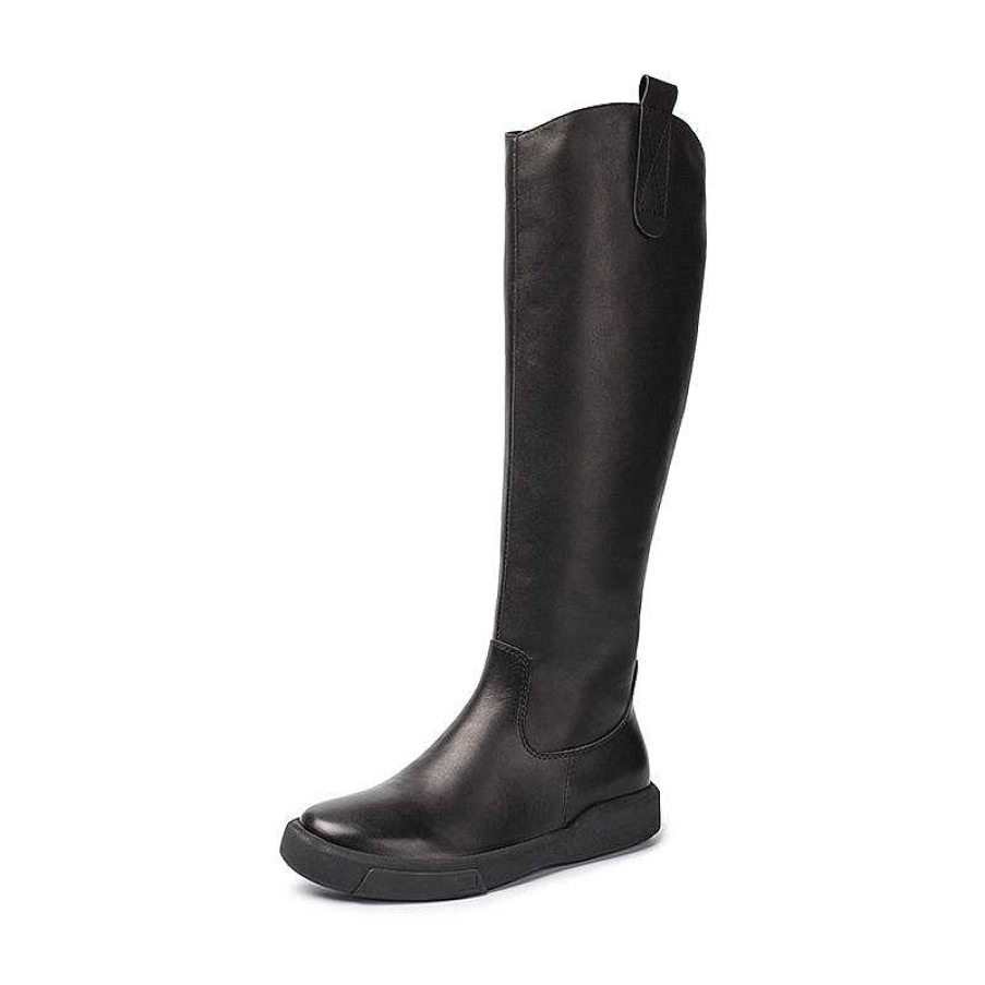 Dwarves Handmade Soft Leather Knee High Boots Side Zip Riding Boots In