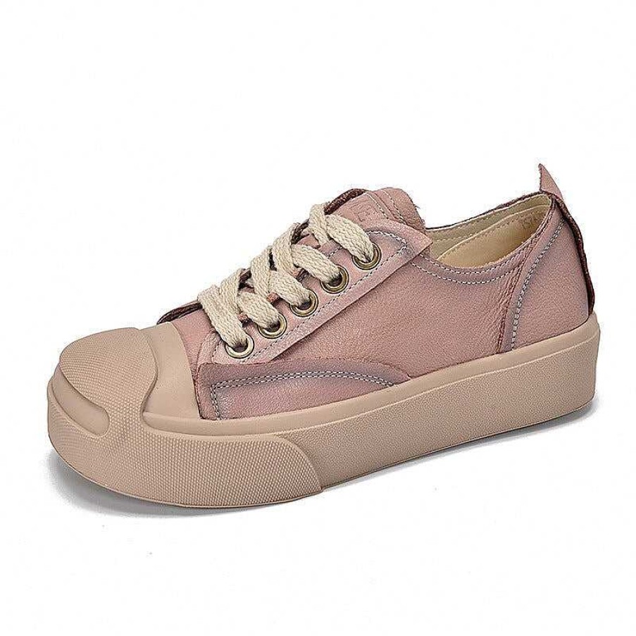 Dwarves Leather Rubber Toecap Sneakers For Women Low-Top Lace Up In / /