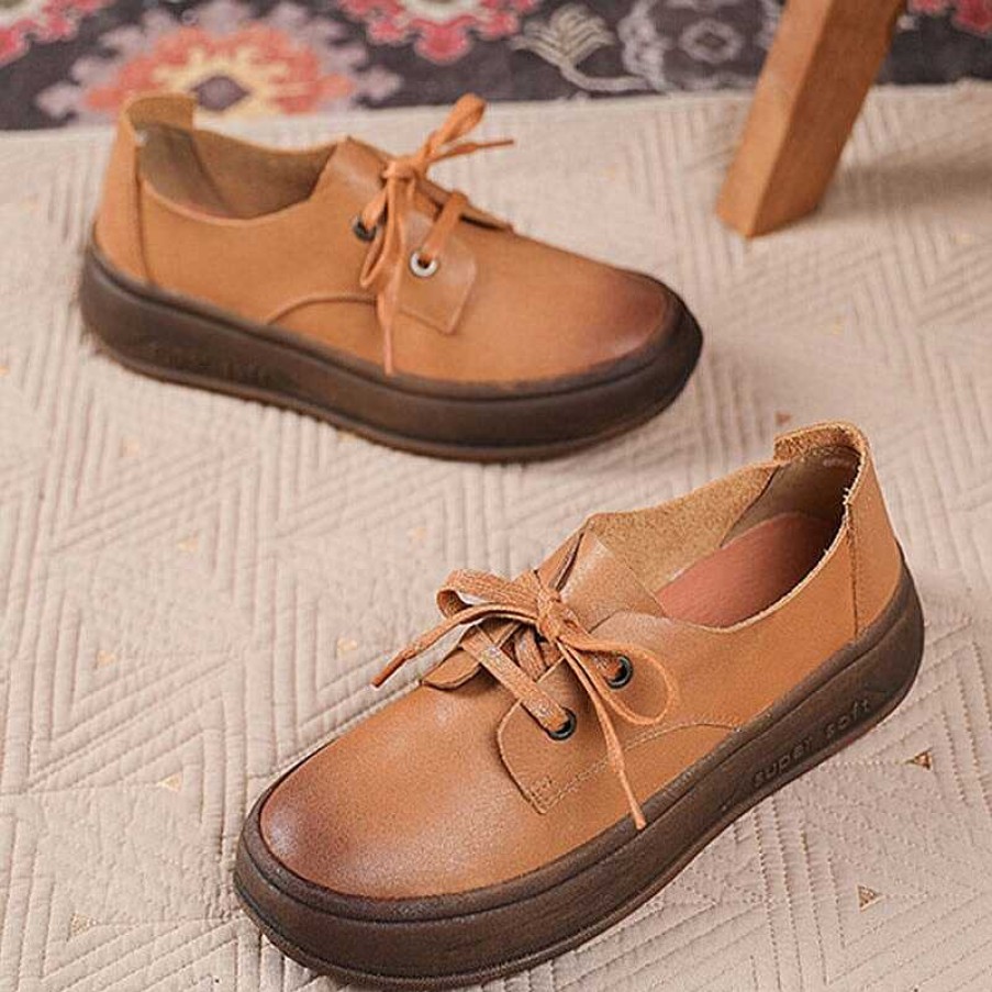 Dwarves Handmade Leather Derby Shoes For Women Soft Bottom In / /