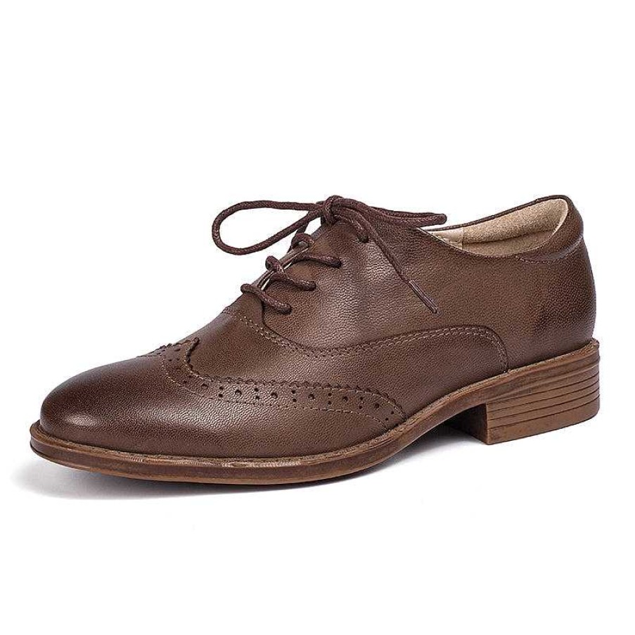 Dwarves Women Wingtip Shoes Handmade Sheepskin Brogues/Oxfords Low Heel Elegant / (Better Suited For Thin Feet)