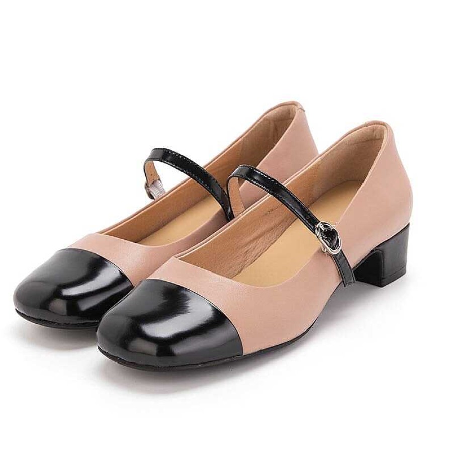 Dwarves Chic Style Square Toe Mary Jane Shoes With Colour Blocking