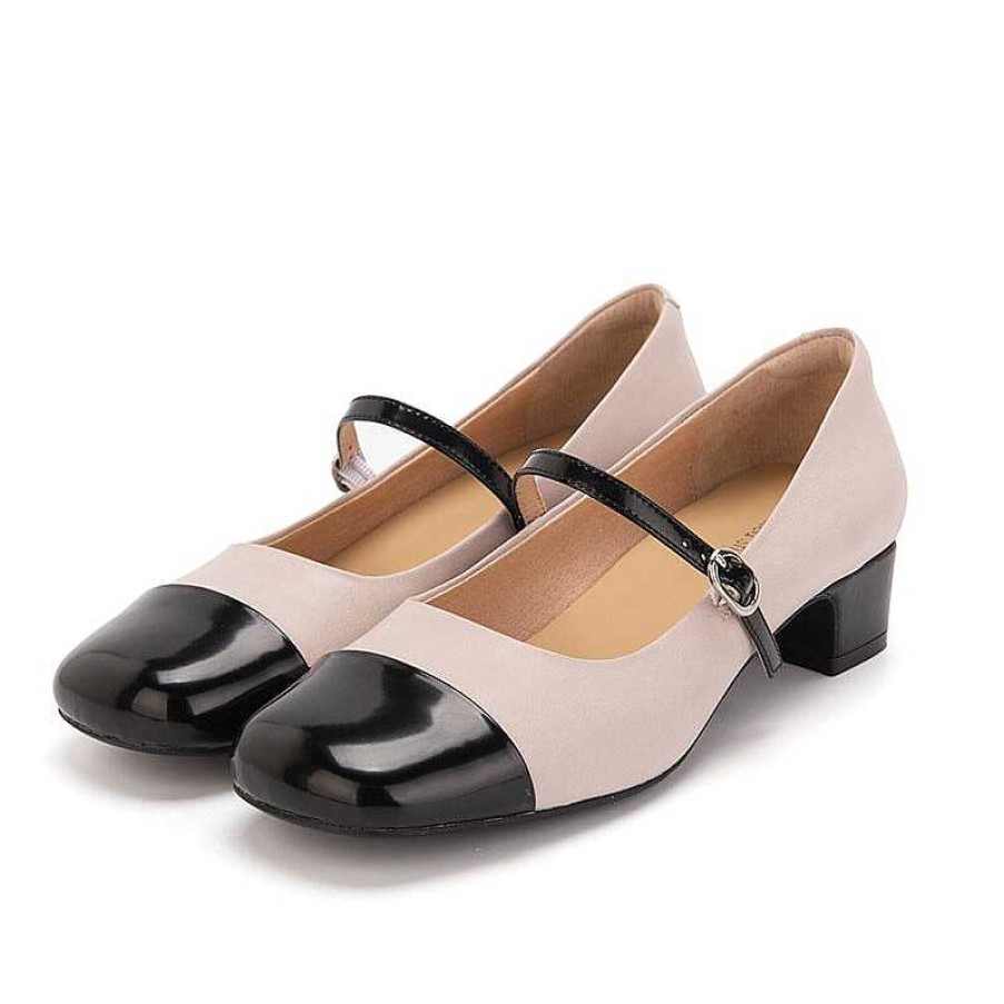 Dwarves Chic Style Square Toe Mary Jane Shoes With Colour Blocking