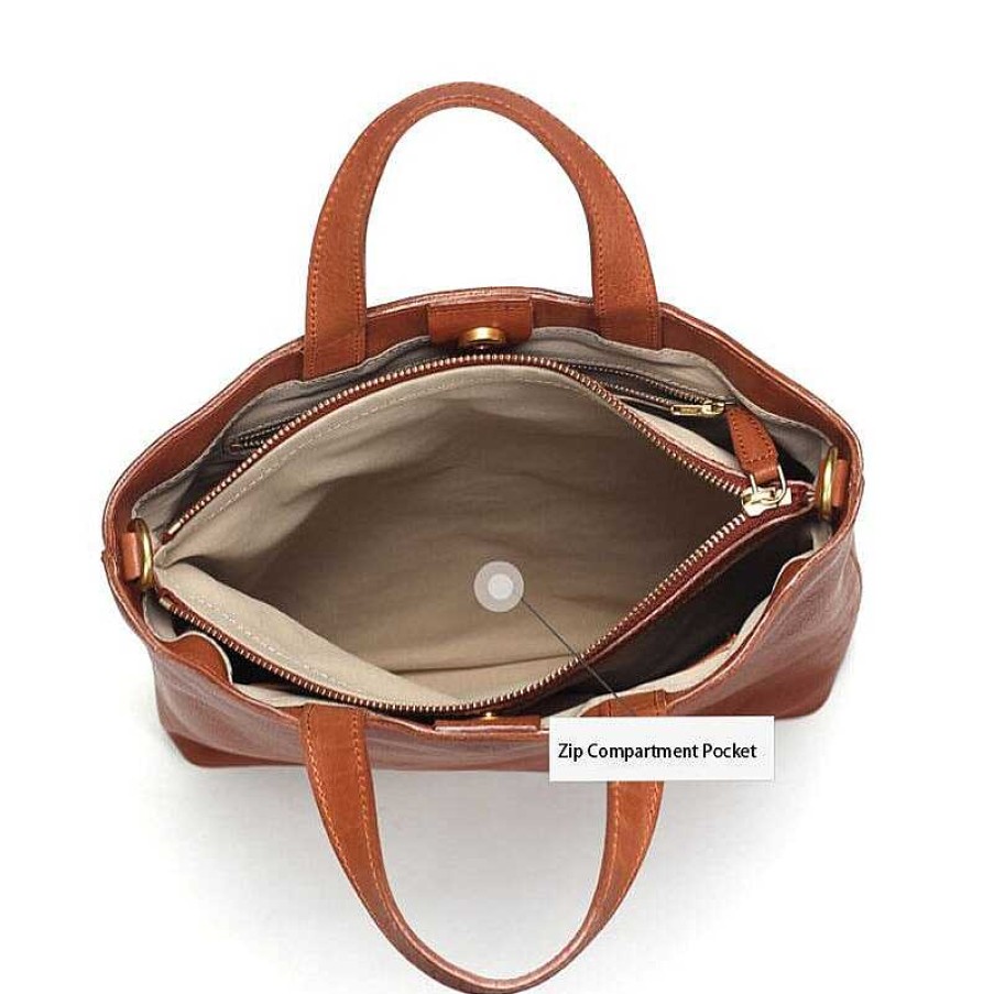 Dwarves Simple Vintage Vegetable Tanned Leather Crossbody Bag Women'S Commuter Bag