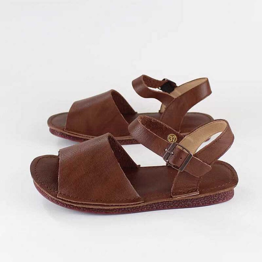 Dwarves Slingback Leather Buckle Sandals Open Toe Retro Handmade /