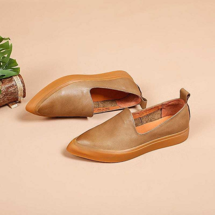 Dwarves Vegetable Tanned Leather Loafers Pointed Toe Flats In / /