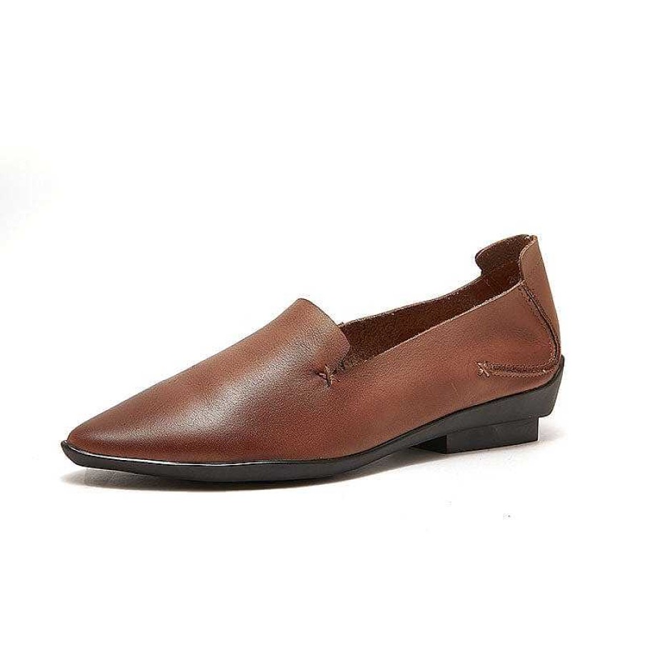 Dwarves Original Handmade Soft Leather Pointed Toe Flats In /