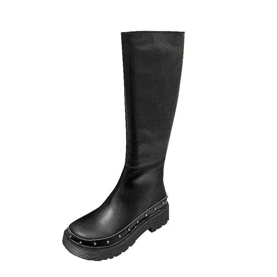 Dwarves Riding Boots For Women In / Leather - Chunky Sole Tall Boots