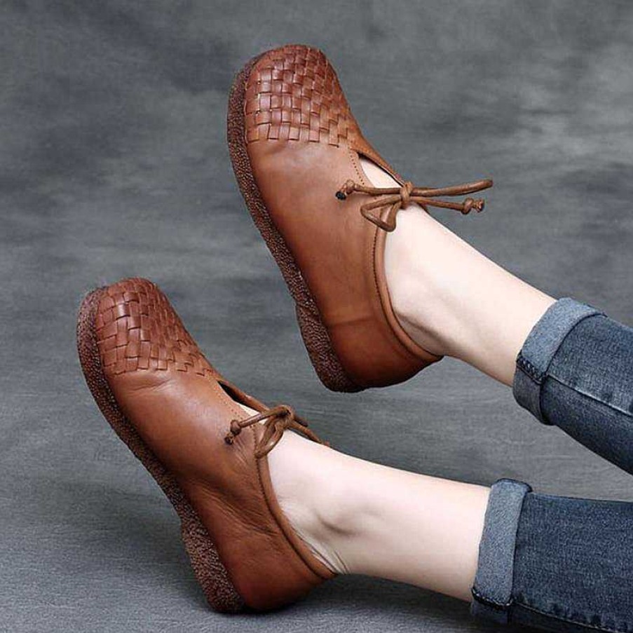 Dwarves Handmade Leather Flats Women Oxford Tie Casual Walking Shoes / /