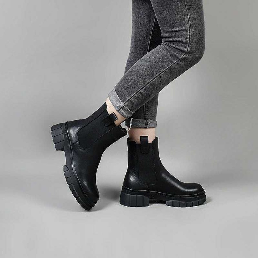 Dwarves Designer Leather Chelsea Boots For Women Chunky Ankle Boots In /