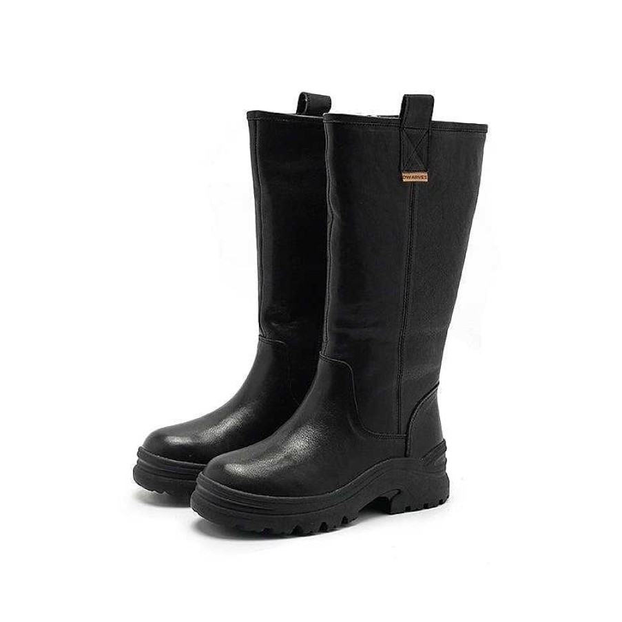 Dwarves Dwarves Leather Knee High Boots Snow Boots Have Shearling Lined For Cold Winter In Black/Brown/Coffee