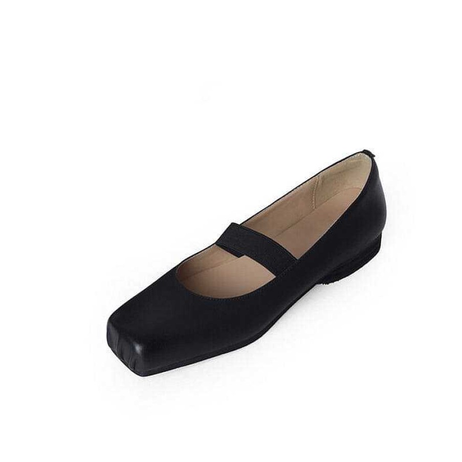 Dwarves Leather Ballet Mary Jane Flats With Square Toe In /