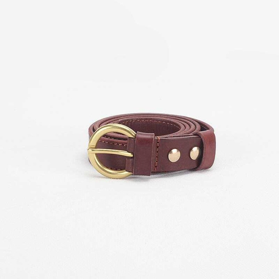 Dwarves Vegetable Tanned Leather Simple Collection Women'S Belt