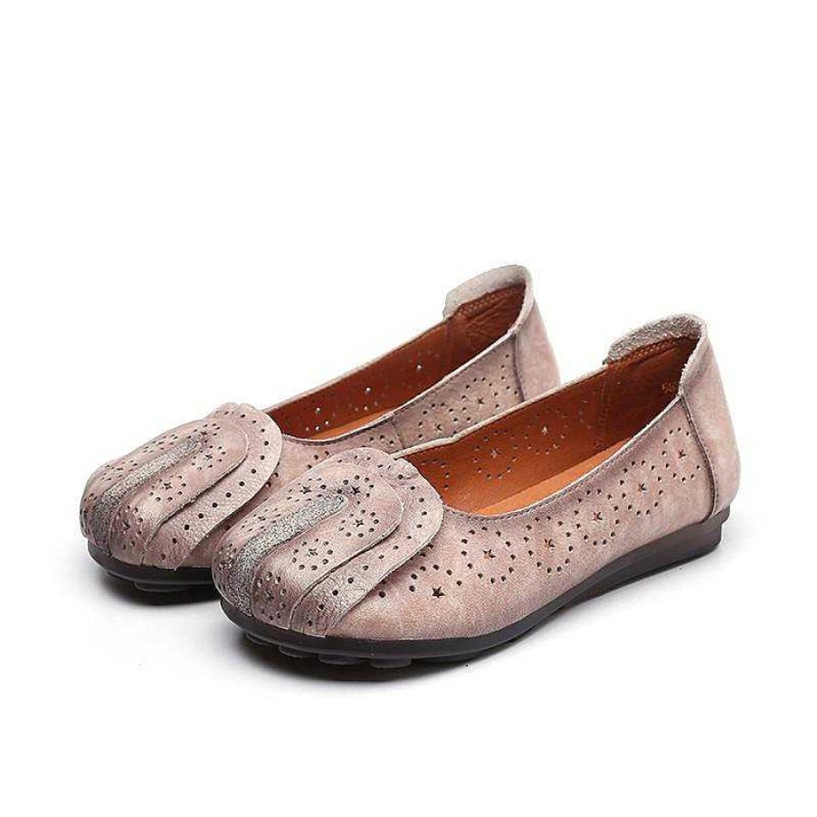 Dwarves Handmade Hollow Out Leather Sandals Retro Loafers /