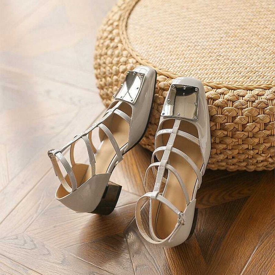 Dwarves Designer Fisherman Shoes Handmade Genuine Leather T Strap Gladiator Sandals In /