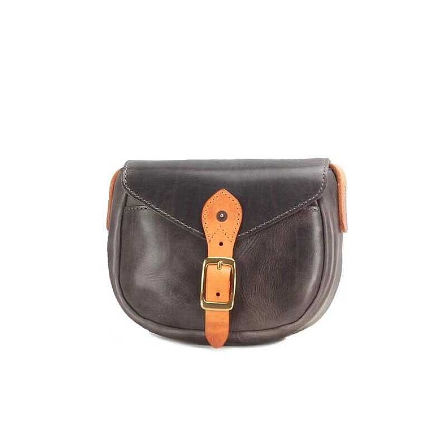 Dwarves Retro Clashing Vegetable Tanned Cowhide Leather Handmade Half Round Saddle Bag