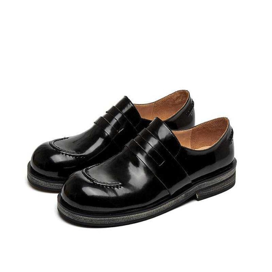 Dwarves Leather Penny Loafers For Women Round Toe In /