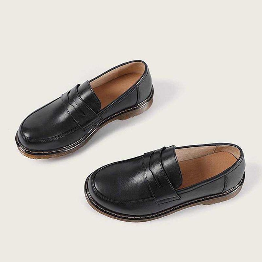 Dwarves Full Grain Leather Penny Loafers Handmade Uniform Shoes