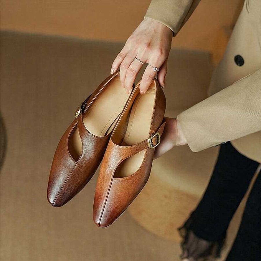 Dwarves Soft Leather Flat Slip On Flats For Women Handmade /