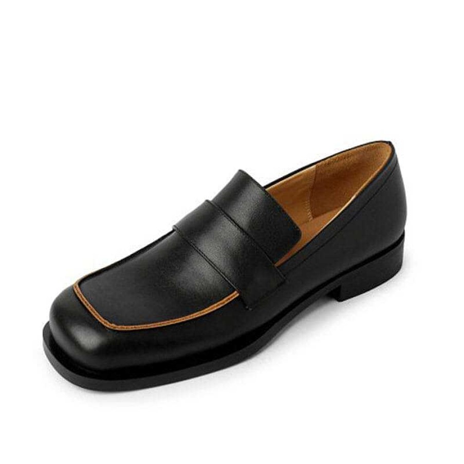 Dwarves Leather Penny Loafers For Women Square Toe In /