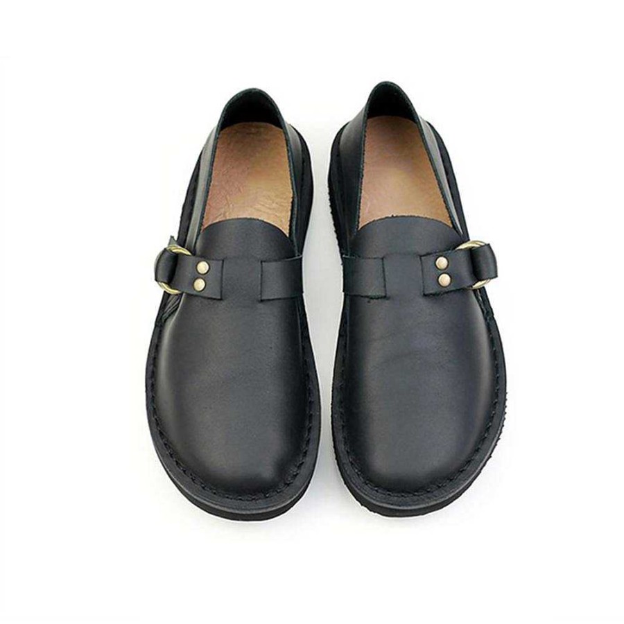 Dwarves Middle English-Womens Handmade Full Grain Leather Flats Loafers /