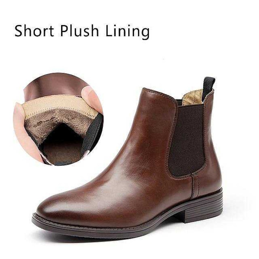 Dwarves Chelsea Boots Women Genuine Calfskin Leather Plus Size Autumn Winter Fashion Brand Ankle Shoes Handmade