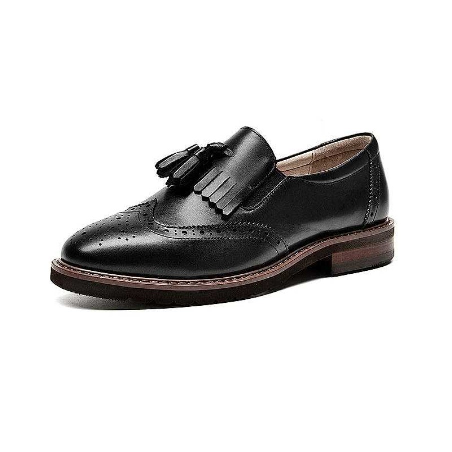 Dwarves Handmade Wingtip Shoes Women'S Genuine Leather Tassel Loafer Brogues In /