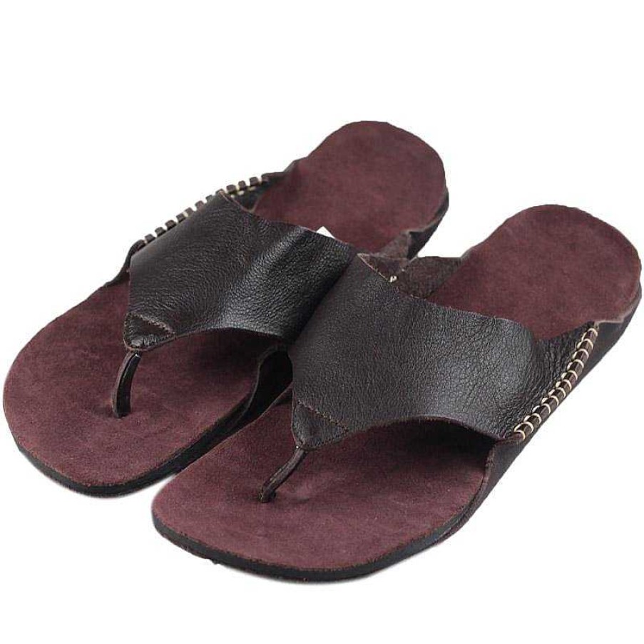 Dwarves Comfy Leather Sandals Soft Casual Flip Flops Slippers