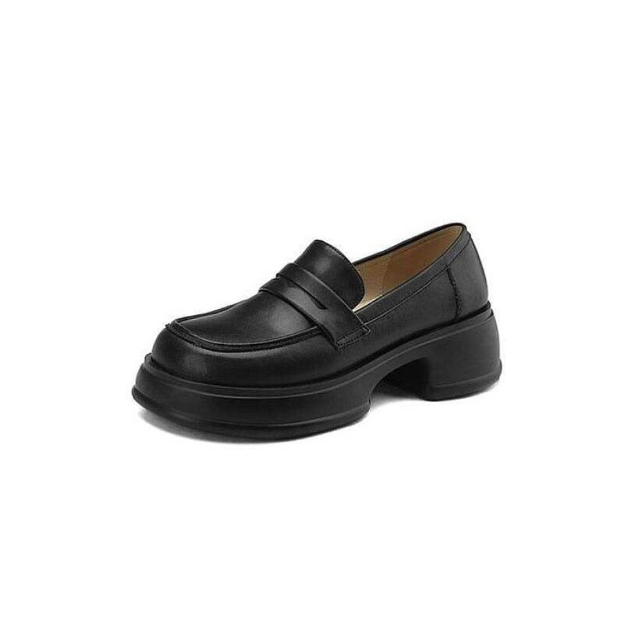 Dwarves Platform Leather Penny Loafers For Women In /