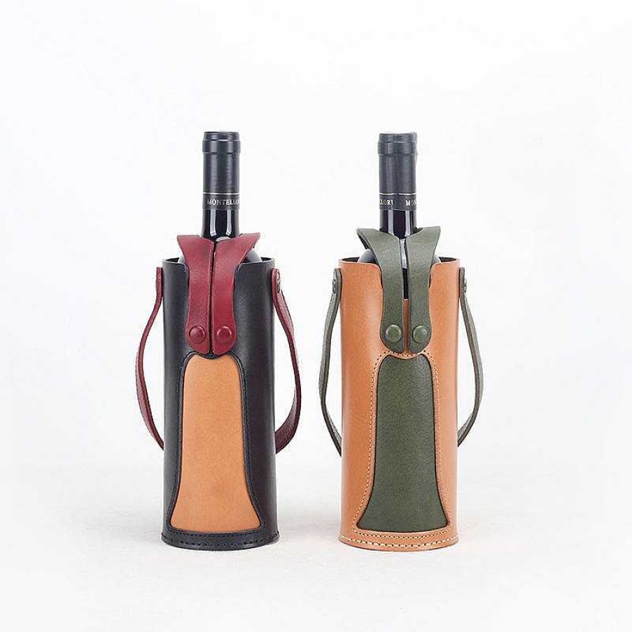 Dwarves Single Bottle Leather Red Wine Hand Holster